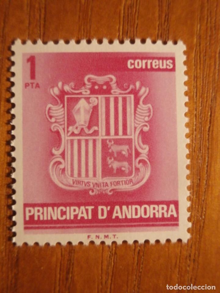 Sellos: ANDORRA CORREO ESPA&Ntilde;OL - EDIFIL 148 - 1 PTA - 1982 - Serie b&aacute;sica - NUEVO
