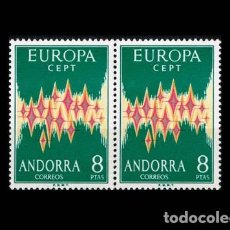Sellos: ANDORRA EDIFIL 72, DOS SELLOS NUEVOS SIN CHARNELA 1972 EUROPA. Lote 282252108
