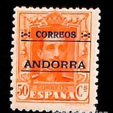 Sellos: ANDORRA ESPAÑOLA, 1928 EDIFIL Nº 9 /*/, 50 C. NARANJA. Lote 363540680