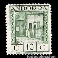 Sellos: ANDORRA ESPAÑOLA, 1929 EDIFIL Nº 17 /*/, 10 C. VERDE CLARO, NÚMERO DE CONTROL AL DORSO.. Lote 363550625
