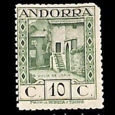 Sellos: ANDORRA ESPAÑOLA, 1929 EDIFIL Nº 17 /*/, 10 C. VERDE CLARO, NÚMERO DE CONTROL AL DORSO.. Lote 363550770