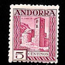 Sellos: ANDORRA ESPAÑOLA, 1931 EDIFIL Nº 16D /*/, 5 C. LILA [DT. 11½], NÚMERO DE CONTROL AL DORSO.. Lote 363579850