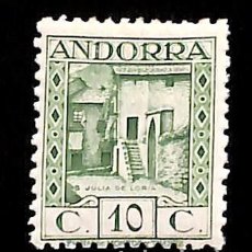 Sellos: ANDORRA ESPAÑOLA, 1931 EDIFIL Nº 17D /*/, 10 C. VERDE CLARO [DT. 11½], NÚMERO DE CONTROL AL DORSO.. Lote 363580135