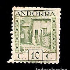 Sellos: ANDORRA ESPAÑOLA, 1931 EDIFIL Nº 17D /*/, 10 C. VERDE CLARO [DT. 11½], NÚMERO DE CONTROL AL DORSO.. Lote 363580400