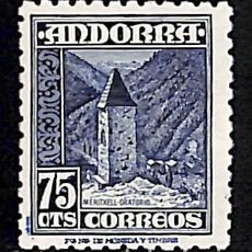 Francobolli: ANDORRA, 1948-53 EDIFIL Nº 52 /**/, 75 C. AZUL OSCURO, SIN FIJASELLOS. Lote 364130751