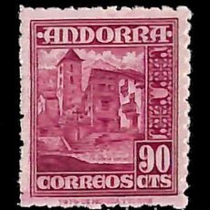 Sellos: ANDORRA, 1948-53 EDIFIL Nº 53 /**/, 90 C. LILA ROSÁCEO, SIN FIJASELLOS. Lote 364131316