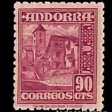 Sellos: ANDORRA, 1948-53 EDIFIL Nº 53 /**/, 90 C. LILA ROSÁCEO, SIN FIJASELLOS. Lote 364131481