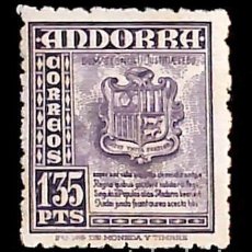Sellos: ANDORRA, 1948-53 EDIFIL Nº 55 /**/, 1,35 P. VIOLETA, SIN FIJASELLOS. Lote 364132651