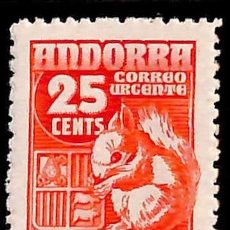 Sellos: ANDORRA, 1948-53 EDIFIL Nº 58 /**/, 25 C. ROJO, SIN FIJASELLOS. Lote 364134791