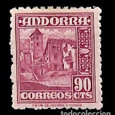 Sellos: ANDORRA, 1948-53 EDIFIL Nº 53 /*/, 90 C. LILA ROSACEO. Lote 364137241