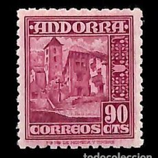Sellos: ANDORRA, 1948-53 EDIFIL Nº 53 /*/, 90 C. LILA ROSACEO. Lote 364137271