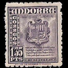 Sellos: ANDORRA, 1948-53 EDIFIL Nº 55 /*/, 1,35 P. VIOLETA,. Lote 364137716