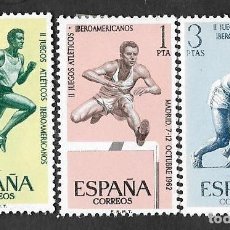 Sellos: SE)1962 SPAIN FROM THE SPORTS SERIES, 2ND IBERO-AMERICAN ATHLETICS GAMES, 3 MINT STAMPS