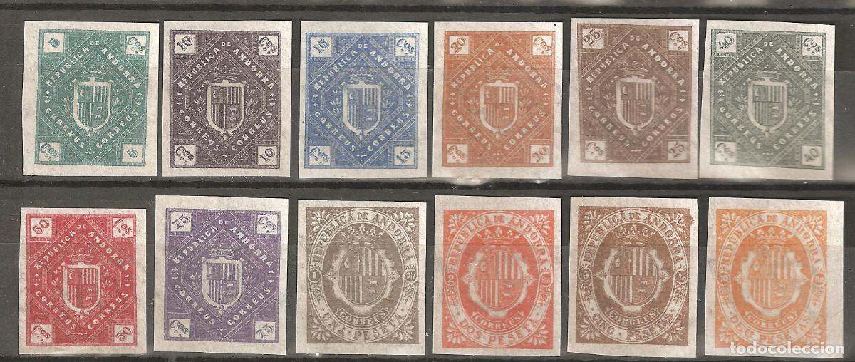 Briefmarken: ANDORRA ESPA&Ntilde;OLA 1896 EDIFIL NE1/NE12** SIN FIJASELLOS SIN DENTAR