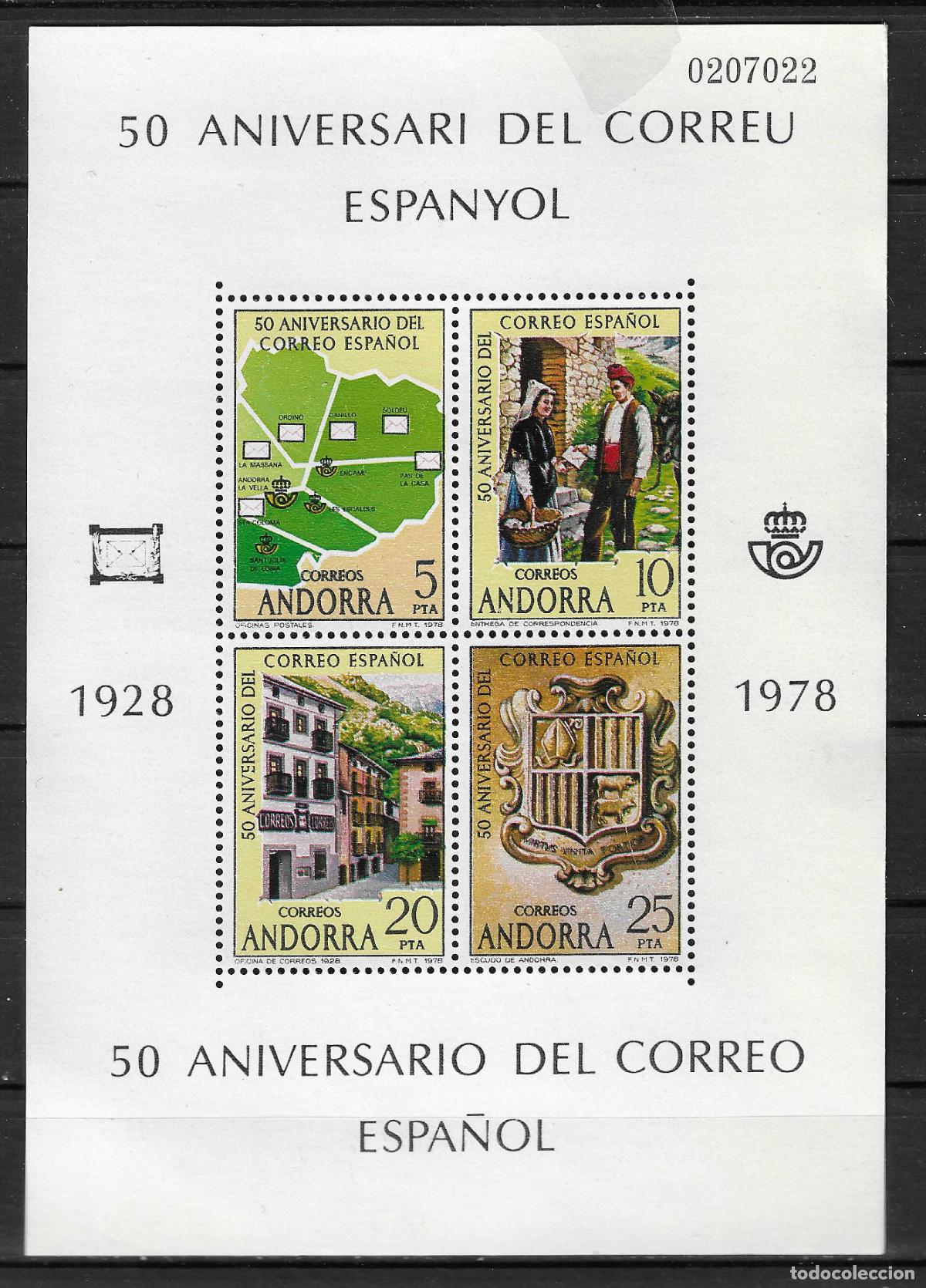 Briefmarken: ANDORRA ESPA&Ntilde;OLA 1978 EDIFIL 116** SIN FIJASELLOS