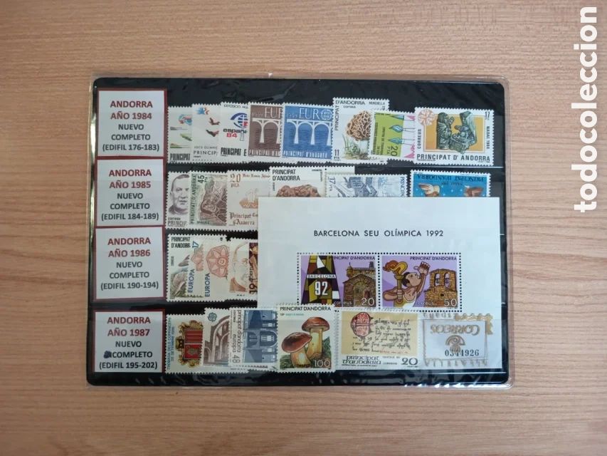 Selos: Sellos Andorra A&ntilde;os Completos 84/2001, NUEVOS CON GOMA. Buen estado