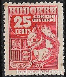 Sellos: ANDORRA ESPA&Ntilde;OLA 1948 Tipos Diversos , EDIFIL n&ordm; 58 * *