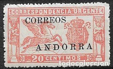 Sellos: ANDORRA ESPA&Ntilde;OLA 1928 Alfonso XIII habilitados, EDIFIL n&ordm; 1 3 *