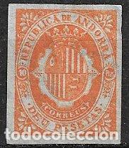 Sellos: ANDORRA ESPA&Ntilde;OLA 1875 Escudo de Andorra, EDIFIL n&ordm; NE12s (*)