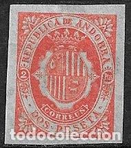 Sellos: ANDORRA ESPA&Ntilde;OLA 1875 Escudo de Andorra, EDIFIL n&ordm; NE10s (*)