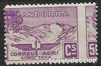 Sellos: ANDORRA ESPA&Ntilde;OLA 1932 Paisajes, EDIFIL n&ordm; NE14dx * * variedad