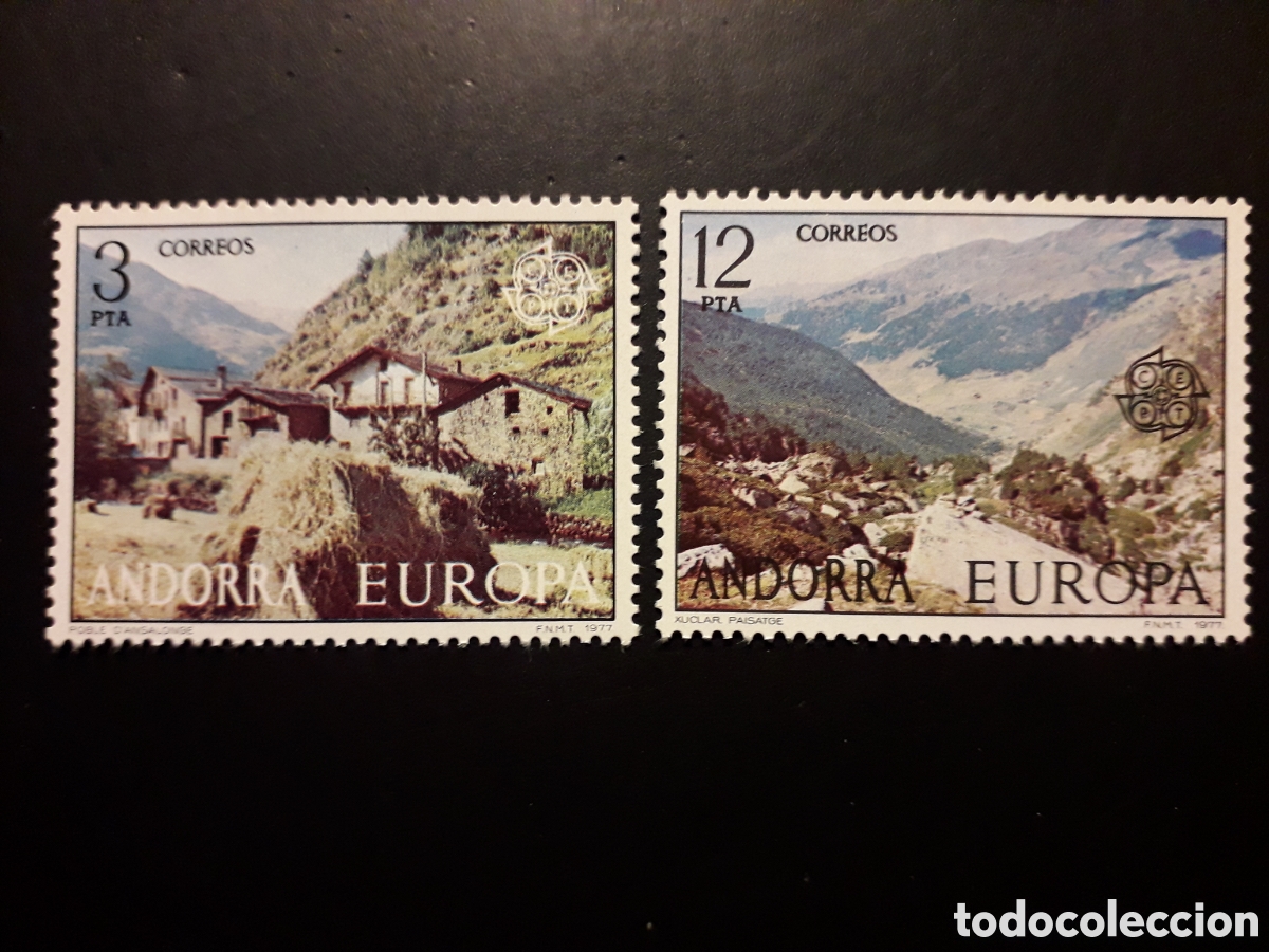 Sellos: ANDORRA ESPA&Ntilde;OLA EDIFIL 108/09 SERIE CTA NUEVA *** 1977 EUROPA CEPT, MONTA&Ntilde;AS PEDIDO M&Iacute;NIMO 3&euro;
