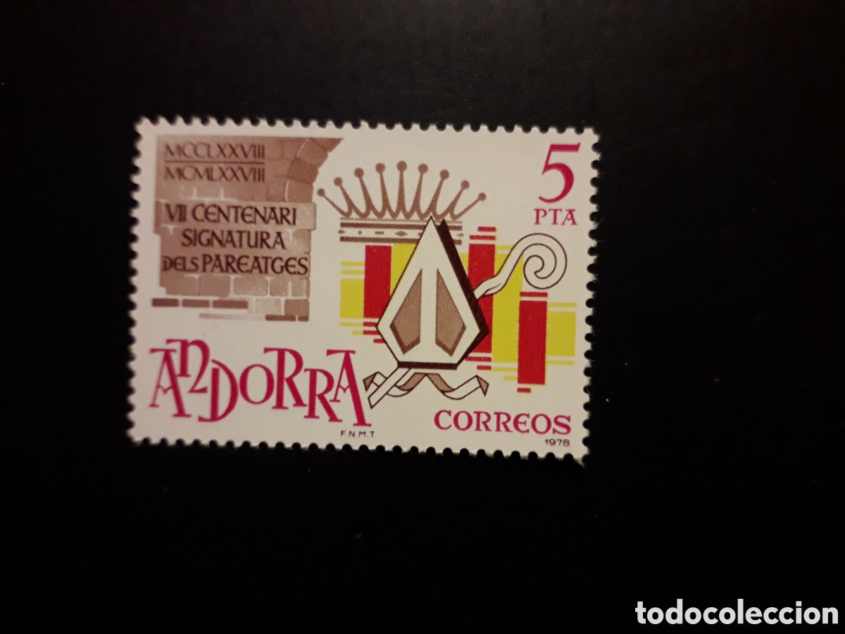 Sellos: ANDORRA ESPA&Ntilde;OLA EDIFIL 119 SERIE CTA NUEVA *** 1978 FIRMA DE LOS PAREATGES PEDIDO M&Iacute;NIMO 3&euro;