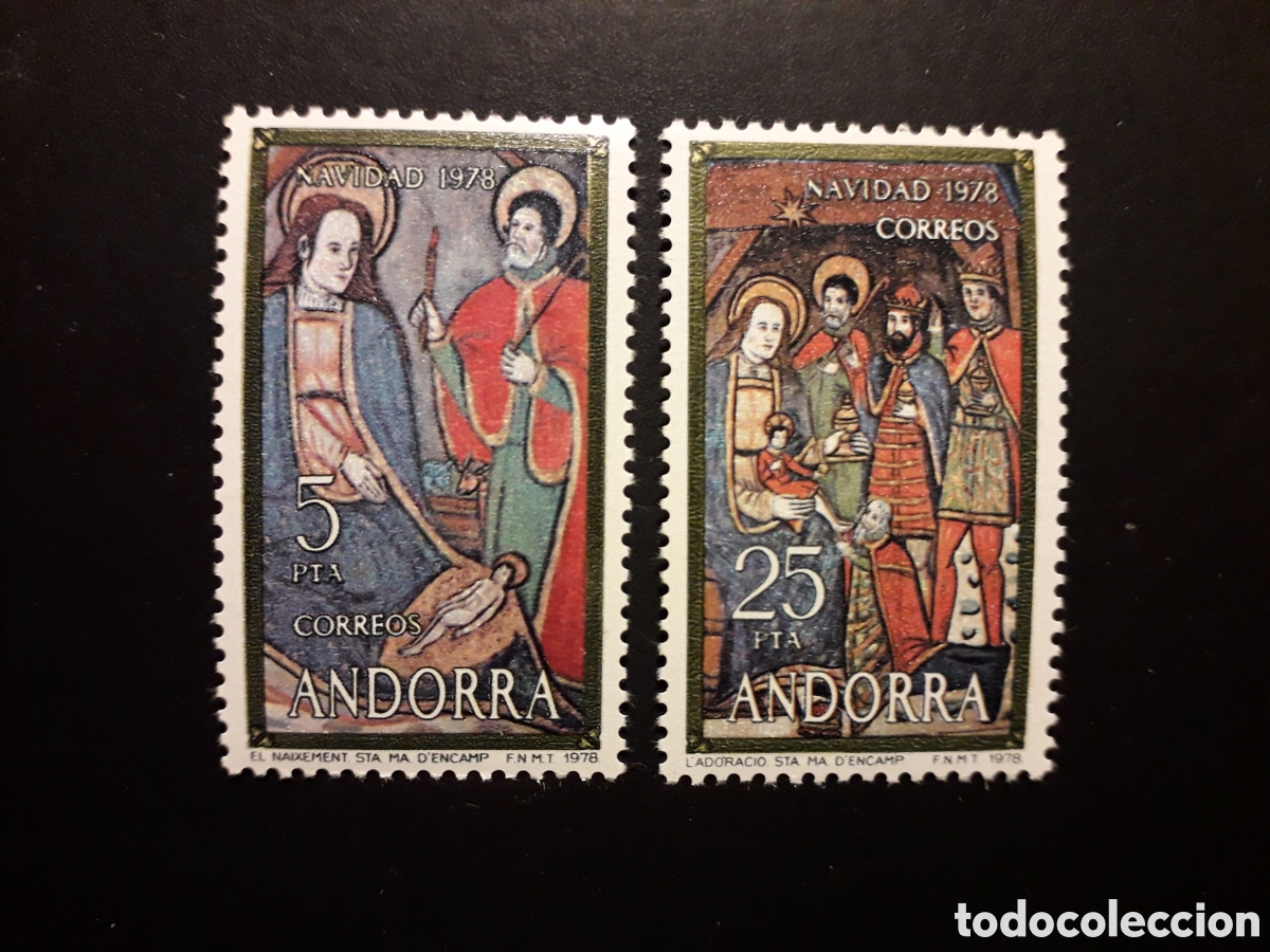 Sellos: ANDORRA ESPA&Ntilde;OLA EDIFIL 120/1 SERIE CTA NUEVA *** 1978 NAVIDAD, REYES MAGOS PINTURAS PEDIDO M&Iacute;NIM 3&euro;