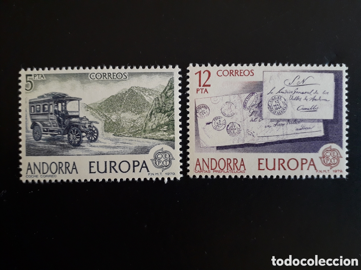 Sellos: ANDORRA ESPA&Ntilde;OLA EDIFIL 125/6 SERIE CTA NUEVA *** 1979 EUROPA CEPT COCHE DE CORREOS PEDIDO M&Iacute;NIMO 3&euro;