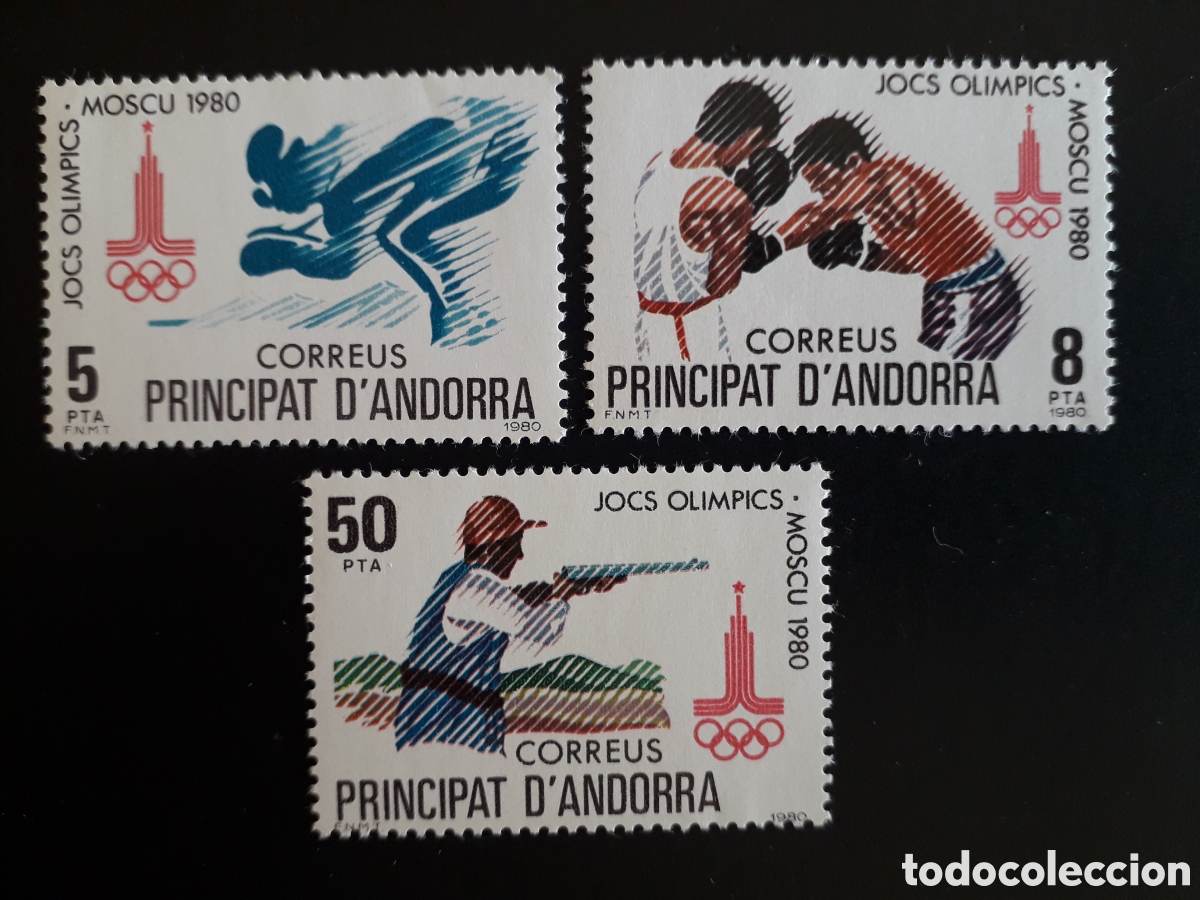Sellos: ANDORRA ESPA&Ntilde;OLA EDIFIL 135/7 SERIE CTA NUEVA *** 1980 OLIMPIADA DE MOSC&Uacute; DEPORTES PEDIDO M&Iacute;NIMO 3&euro;