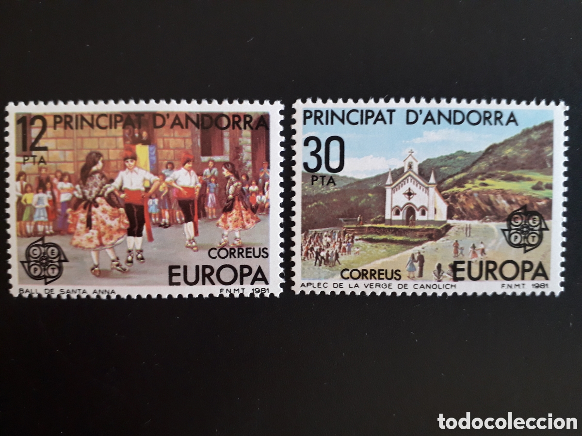 Sellos: ANDORRA ESPA&Ntilde;OLA EDIFIL 140/1 SERIE CTA NUEVA *** 1981 EUROPA CEPT DANZAS Y BAILES PEDIDO M&Iacute;NIMO 3&euro;