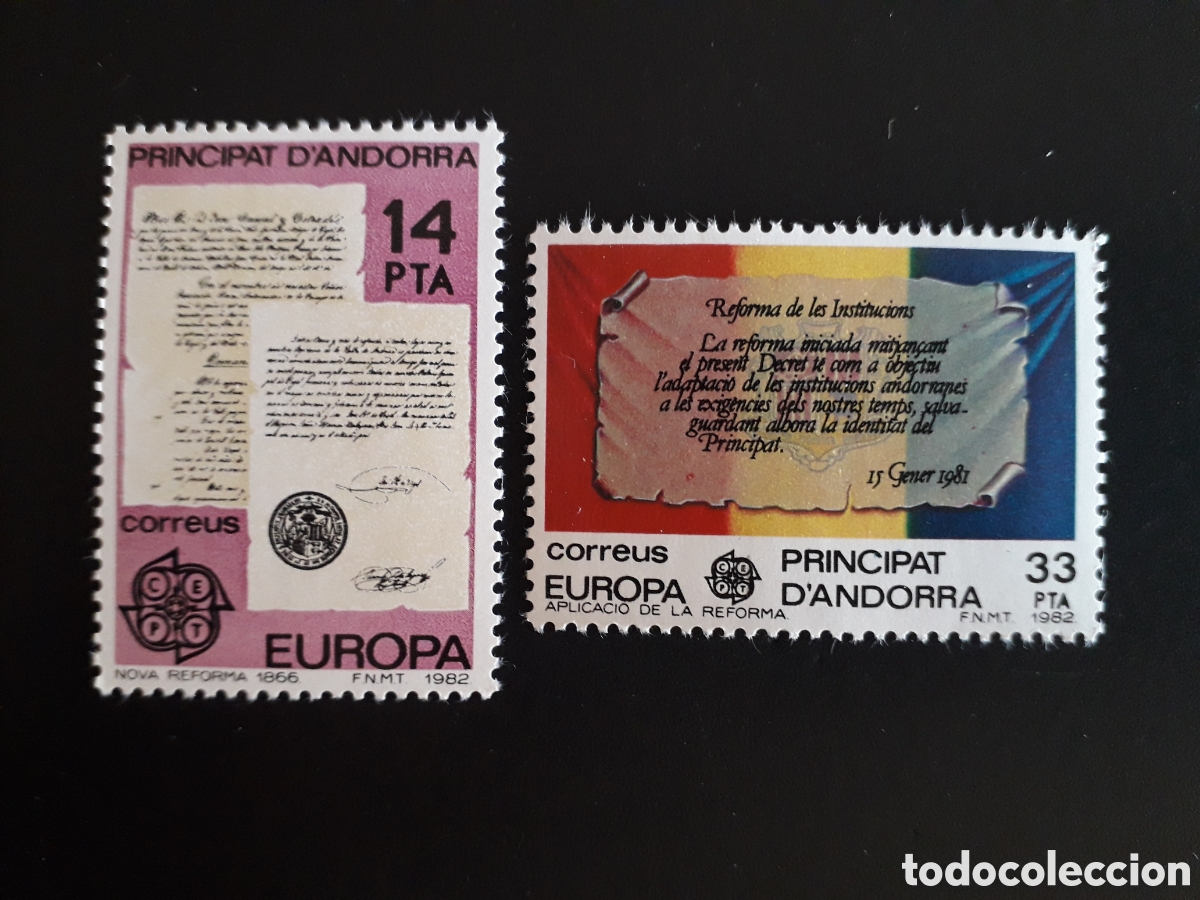 Sellos: ANDORRA ESPA&Ntilde;OLA EDIFIL 157/8 SERIE CTA NUEVA *** 1982 EUROPA CEPT PEDIDO M&Iacute;NIMO 3&euro;