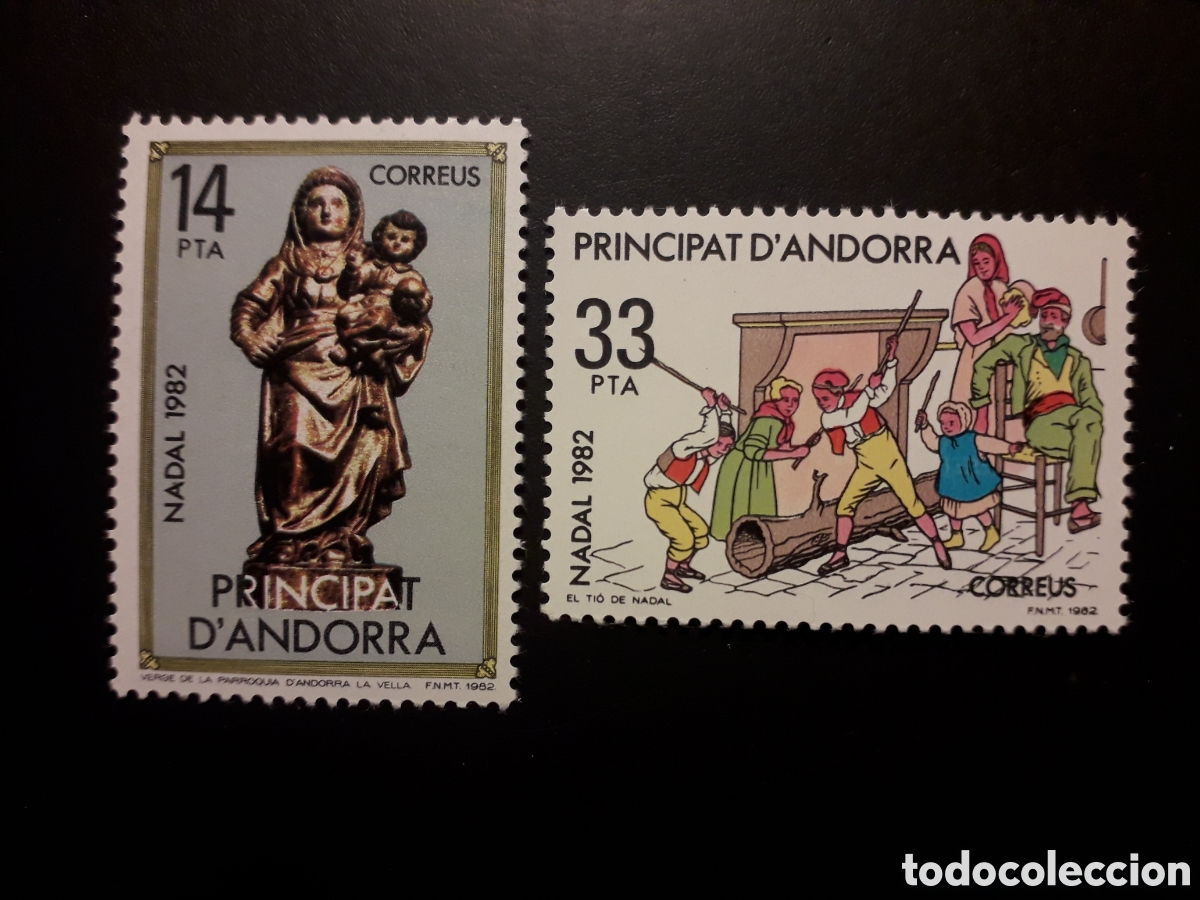 Sellos: ANDORRA ESPA&Ntilde;OLA EDIFIL 166/7 SERIE CTA NUEVA *** 1982 NAVIDAD VIRGEN TIO DE NADAL PEDIDO M&Iacute;NIMO 3&euro;