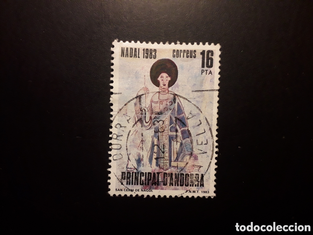 Sellos: ANDORRA ESPA&Ntilde;OLA EDIFIL 174 SERIE CTA USADA 1983 NAVIDAD, PINTURA ROM&Aacute;NICA PEDIDO M&Iacute;NIMO 3&euro;