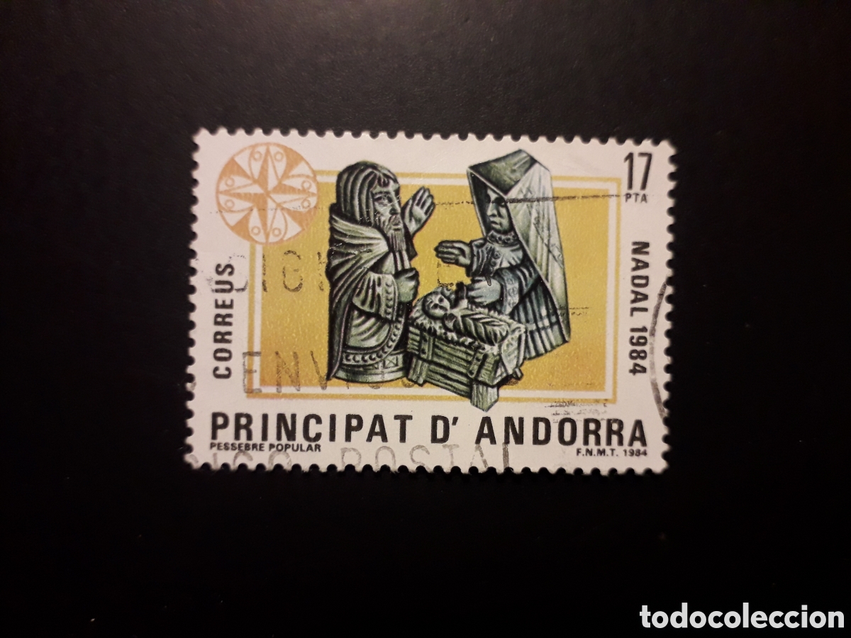 Sellos: ANDORRA ESPA&Ntilde;OLA EDIFIL 183 SERIE CTA USADA 1984 NAVIDAD PESEBRE POPULAR PEDIDO M&Iacute;NIMO 3&euro;