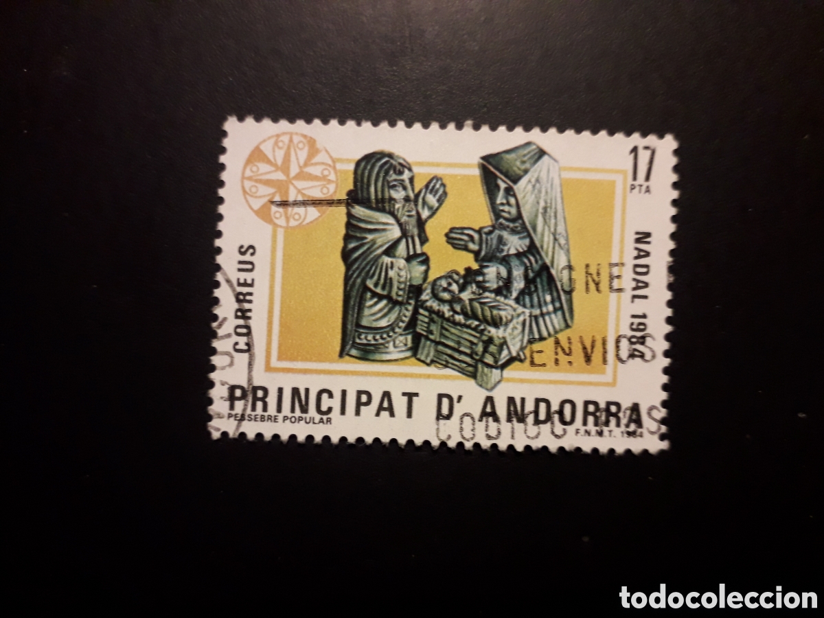 Sellos: ANDORRA ESPA&Ntilde;OLA EDIFIL 183 SERIE CTA USADA 1984 NAVIDAD PESEBRE POPULAR PEDIDO M&Iacute;NIMO 3&euro;