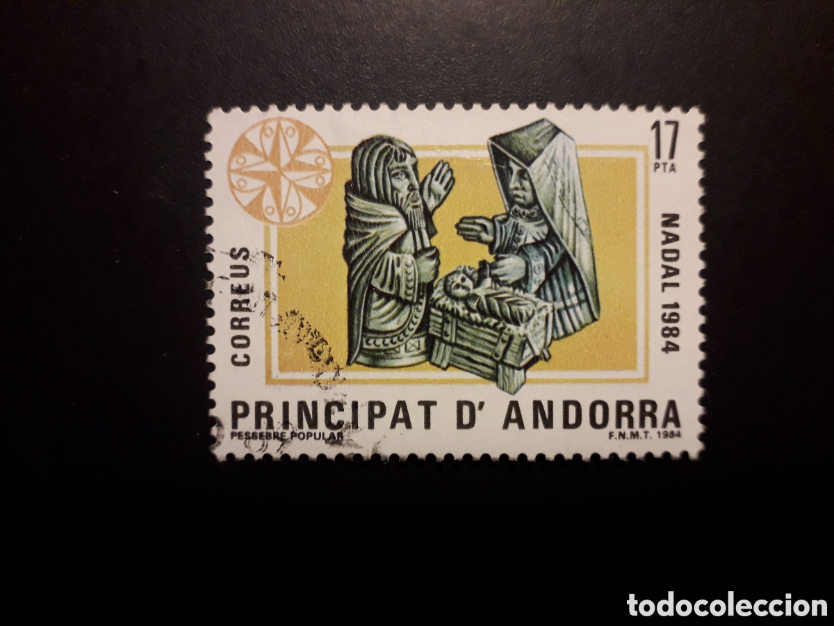 Sellos: ANDORRA ESPA&Ntilde;OLA EDIFIL 183 SERIE CTA USADA 1984 NAVIDAD PESEBRE POPULAR PEDIDO M&Iacute;NIMO 3&euro;