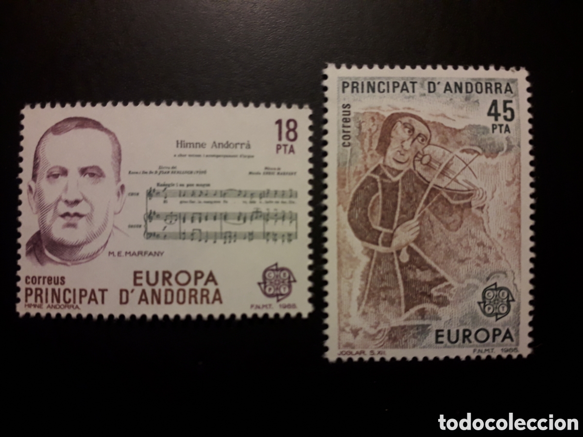 Sellos: ANDORRA ESPA&Ntilde;OLA EDIFIL 184/5 SERIE CTA NUEVA *** 1985 EUROPA CEPT, M&Uacute;SICA PEDIDO M&Iacute;NIMO 3&euro;