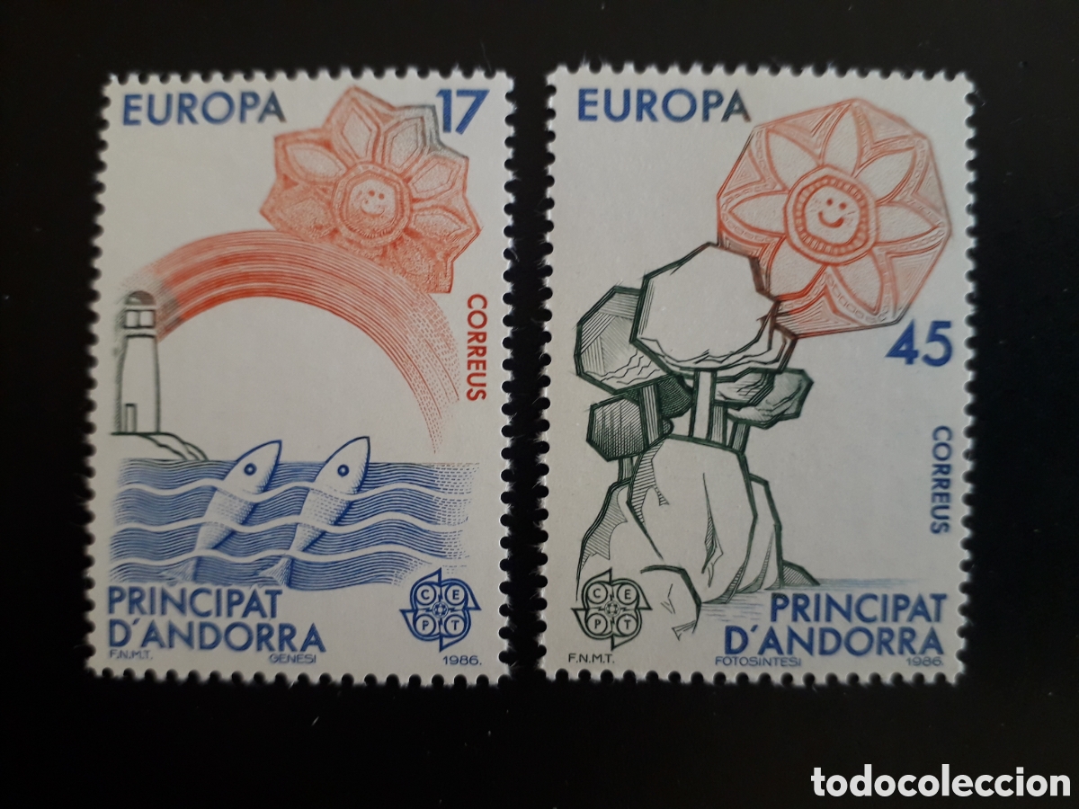 Sellos: ANDORRA ESPA&Ntilde;OLA EDIFIL 191/2 SERIE CTA NUEVA *** 1986 EUROPA CEPT MEDIO AMBIENTE PEDIDO M&Iacute;NIMO 3&euro;