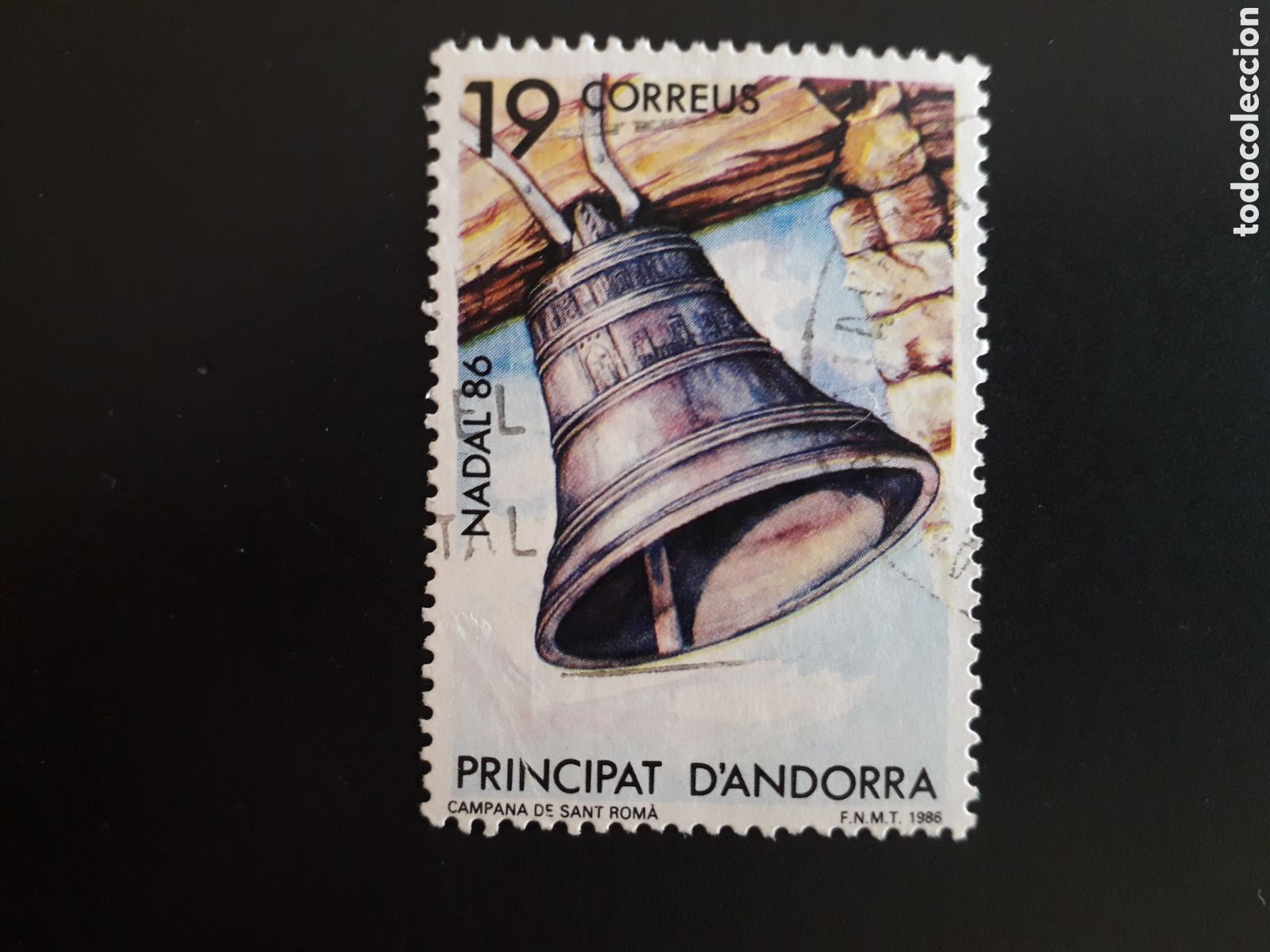 Sellos: ANDORRA ESPA&Ntilde;OLA EDIFIL 194 SERIE CTA USADA 1986 NAVIDAD CAMPANA DE SANT ROM&Agrave; PEDIDO M&Iacute;NIMO 3&euro;
