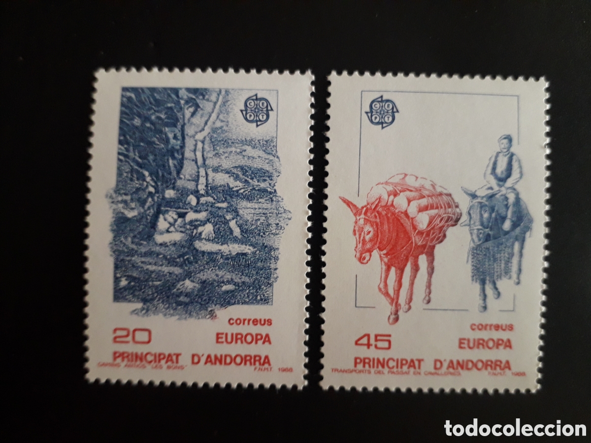 Sellos: ANDORRA ESPA&Ntilde;OLA EDIFIL 204/5 SERIE CTA NUEVA *** 1988 EUROPA CEPT TRANSPORTE PEDIDO M&Iacute;NIMO 3&euro;
