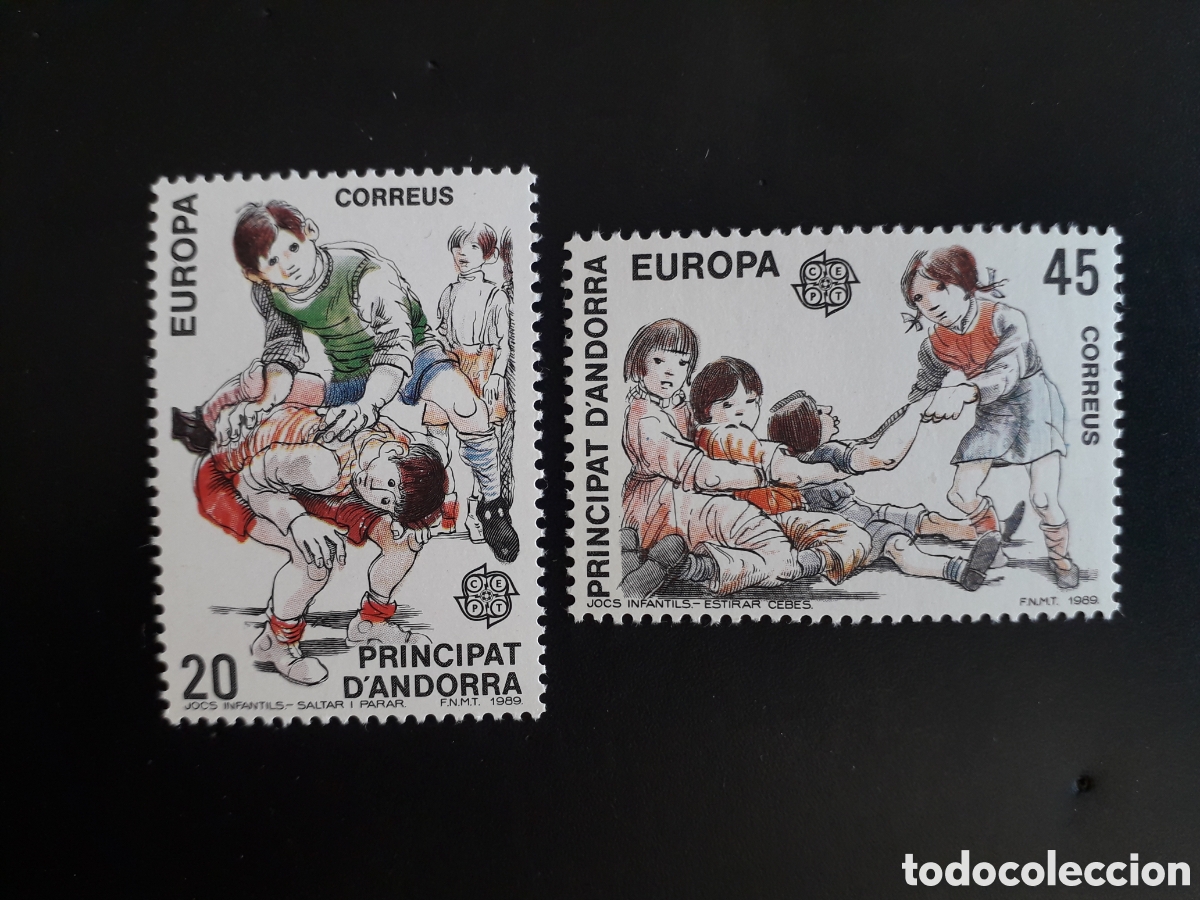 Sellos: ANDORRA ESPA&Ntilde;OLA EDIFIL 214/5 SERIE CTA NUEVA *** 1989 EUROPA CEPT JUEGOS INFANTILES PEDIDO M&Iacute;NIM 3&euro;
