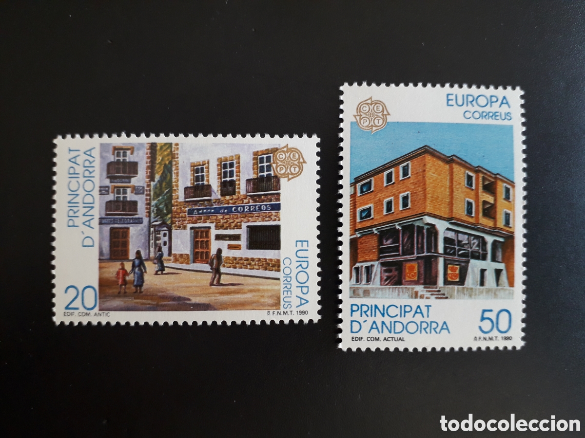 Sellos: ANDORRA ESPA&Ntilde;OLA EDIFIL 218/9 SERIE CTA NUEVA *** 1990 EUROPA CEPT OFICINA CORREOS PEDIDO M&Iacute;NIMO 3&euro;