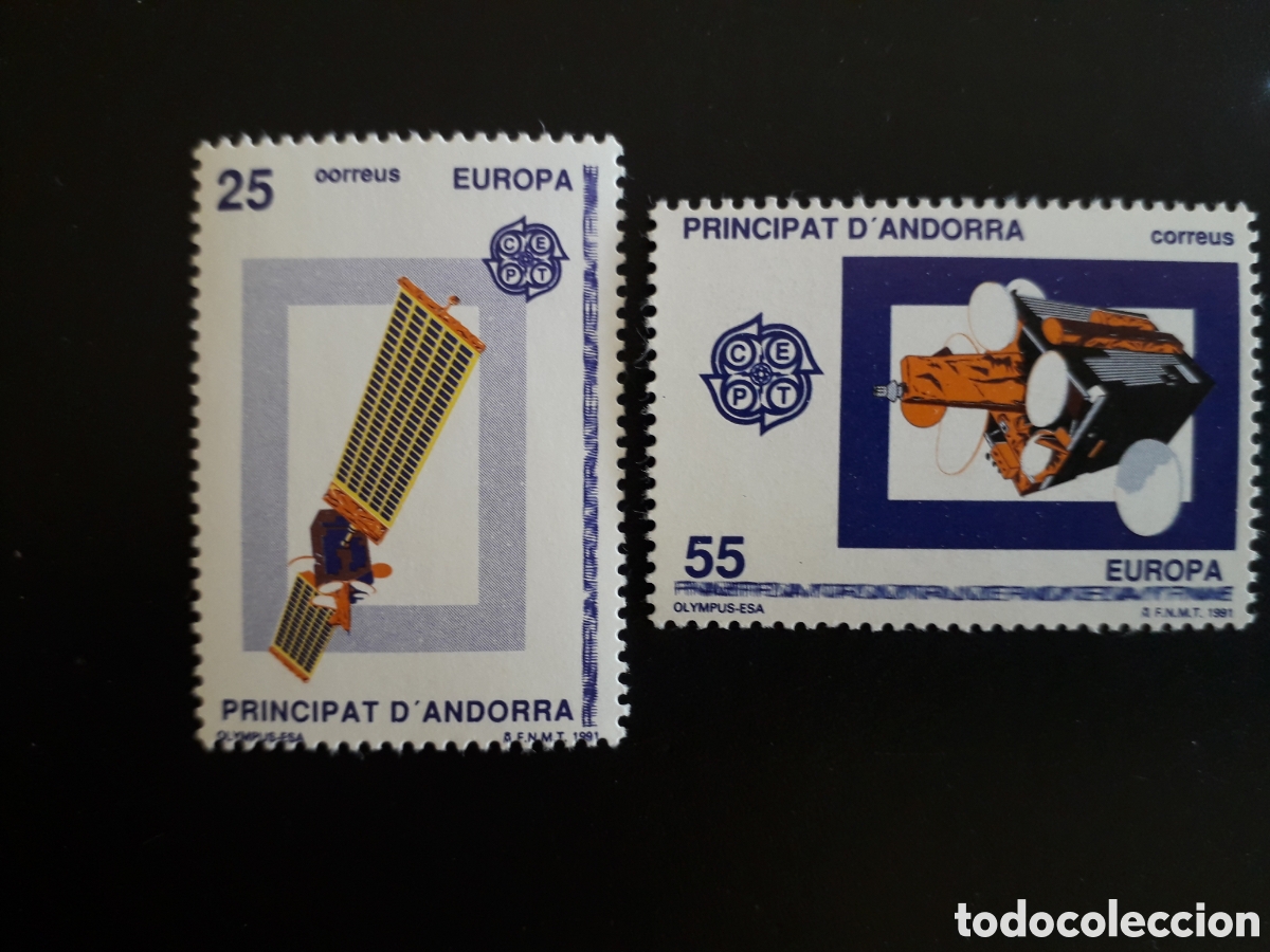 Sellos: ANDORRA ESPA&Ntilde;OLA EDIFIL 225/6 SERIE CTA NUEVA *** 1991 EUROPA CEPT SAT&Eacute;LITE PEDIDO M&Iacute;NIMO 3&euro;