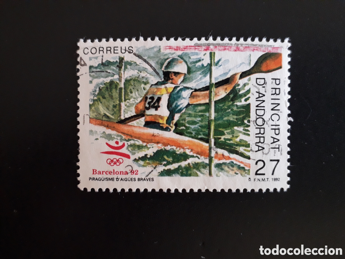 Sellos: ANDORRA ESPA&Ntilde;OLA EDIFIL 232 SERIE CTA USADA 1992 DEPORTES OLIMPIADA BARCELONA REMO PEDIDO M&Iacute;NIMO 3&euro;