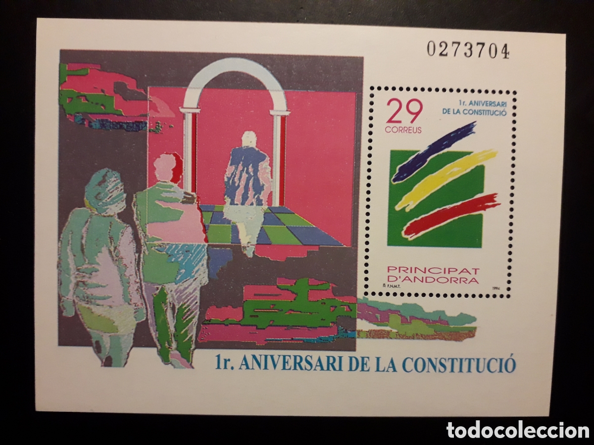 Sellos: ANDORRA ESPA&Ntilde;OLA EDIFIL 241 SERIE CTA NUEVA *** 1994 1ER ANIV DE LA CONSTITUCI&Oacute;N PEDIDO M&Iacute;NIMO 3&euro;