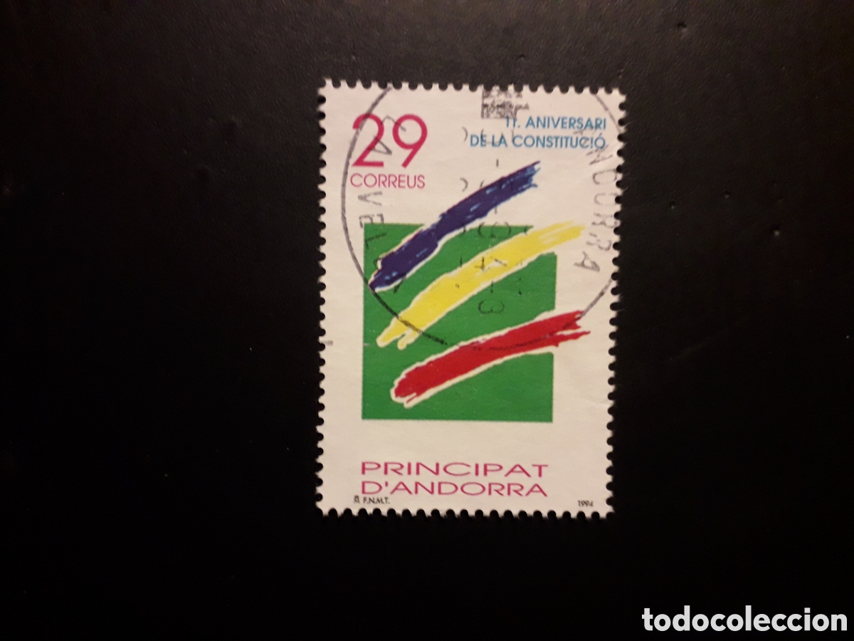 Sellos: ANDORRA ESPA&Ntilde;OLA EDIFIL SH 241 SERIE CTA USADA 1994 1ER ANIV DE LA CONSTITUCI&Oacute;N PEDIDO M&Iacute;NIMO 3&euro;