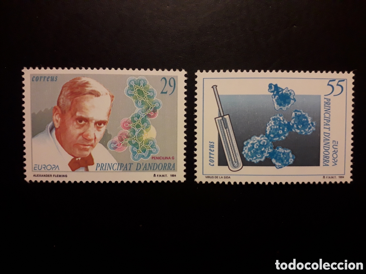 Sellos: ANDORRA ESPA&Ntilde;OLA EDIFIL 242/3 SERIE CTA NUEVA *** 1994 EUROPA FLEMING VIRUS DEL SIDA PEDIDO M&Iacute;NIM 3&euro;