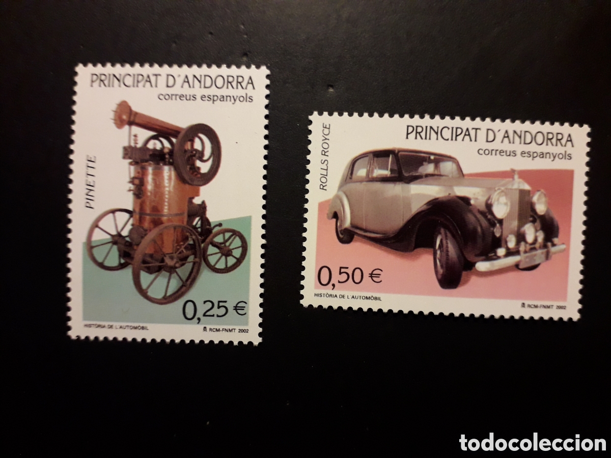 Sellos: ANDORRA ESPA&Ntilde;OLA EDIFIL 298/9 SERIE CTA NUEVA *** 2002 COCHES, PINETTE, ROLLS ROYCE PEDIDO M&Iacute;NIMO 3&euro;