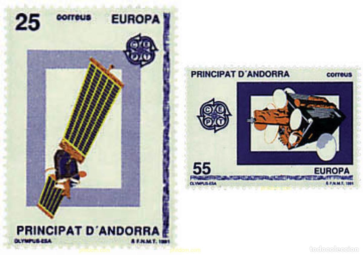 Sellos: 62787 MNH ANDORRA. Adm&oacute;n espa&ntilde;ola 1991 EUROPA CEPT. TELECOMUNICACIONES